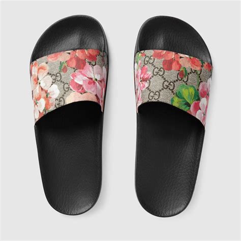 gucci flower slides sale|Gucci flip flops with flowers.